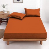 Drap housse cuivre lit une place de dimensions 90x190 cm 100% coton