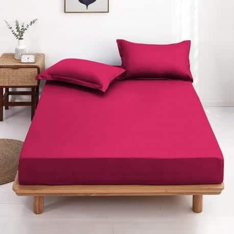 Generic Drap de lit en Coton 100 % - Fleurs rouge - Prix pas cher