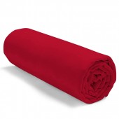 drap housse rouge roulé 120x190 cm