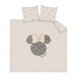 Housse de couette Minnie Love 220 x 240 cm 100% Coton 57 fils