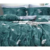 Housse de couette réversible 220x240 Feuilles vertes 100% Coton 80 fils Percale