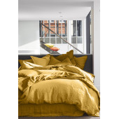 Housse de Couette 220x240cm 100% Lin Lavé - Jaune Curry
