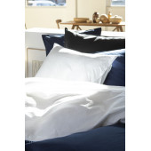 Housse de Couette 240x220 - 100% Percale de Coton Lavé - Blanc - 80 fils/cm²