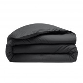 housse de couette percale de coton lavée pliée gris foncé 260x240 cm 
