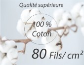 100% Percale de Coton Lavé - Violet - 80 fils/cm²
