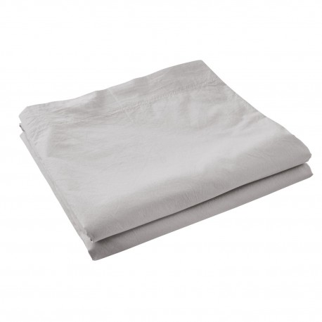 Drap plat en coton lavé en 240x300 cm - Blanc et Couleurs