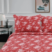 Zoom sur couvre-lit Fleur Rouge 220x240 C-1-63