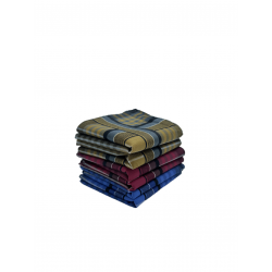 Lot de 6 Mouchoirs 100% coton jumel quadrillés bicolores 40x40cm