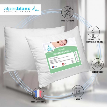 Protège oreiller anti-acariens - blanc - Kiabi - 7.00€