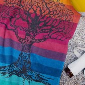 Drap de plage TREE OF LIFE - Multicolore pliée