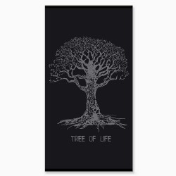 Serviette de plage Tree of Life noire 90x170