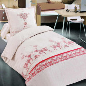 Housse de couette Vanoise rouge 140x200 dans une chambre