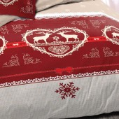 Motif parure de draps 160cm Winter rouge