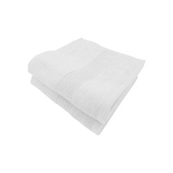 Lot de deux serviettes 70% coton et 30 % bambou pliées blanches