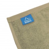 serviettes coton et bambou avec étiquette Alpes Blanc taupe