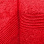 zoom serviette coton et bambou rouge
