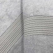Zoom lot de 5 serviettes 70% coton 30% bambou gris perle