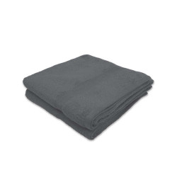 Lot de 2 Serviettes / draps de bain Eponge 600 g/m²  100 % coton anthracite