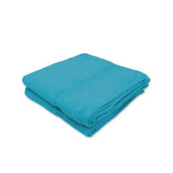 Lot de 2 Serviettes / draps de bain Eponge 600 g/m²  100 % coton bleu canard