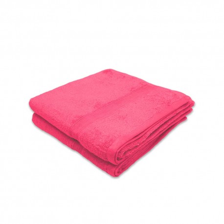Lot de 2 Serviettes / draps de bain Eponge 600 g/m²  100 % coton rose clair
