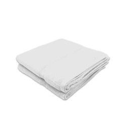 Lot de deux serviettes 100% coton 100x150 cm 600grammes/m² blanches