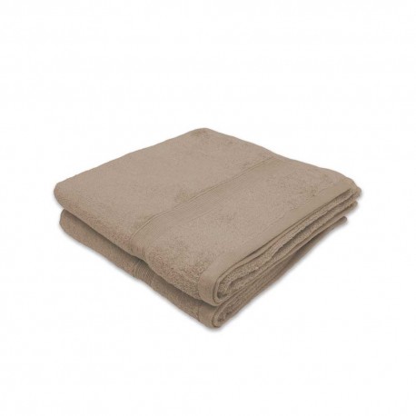 Lot de deux serviettes 100% coton 100x150 cm 600grammes/m² taupe