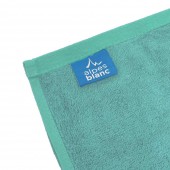 Lot de deux serviettes 100% coton 100x150 cm 600grammes/m² marque Alpes blanc vert sauge