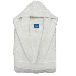 Peignoir capuche mixte 100% coton 450g blanc