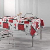 nappe valtho rectangle rouge table mise