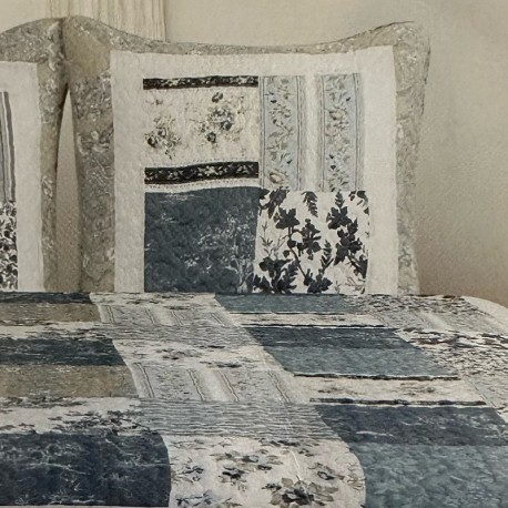 Couvre-lit 2 personnes Florencia - 220 x 240 cm - Gris