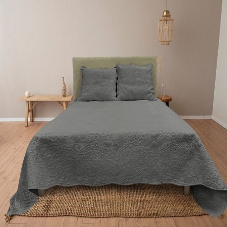 couvre-lit plaisance fond chambre gris