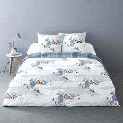 Housse de couette 2 places flanelle ALBA