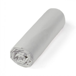 Drap housse Percale bonnet 30 cm roulé gris clair