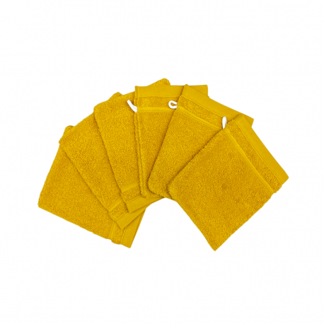 Gant de toilette jaune 20x15cm
