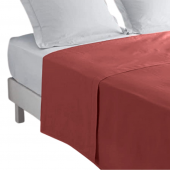Drap plat 240x310 cm Bordeaux fond blanc