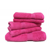 Lot de 5 Grandes Serviettes Eponge 600 g/m²  100 % coton - Fuschia