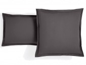 Housse de Couette 240x280 unie anthracite  + 2 taies assorties