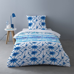 housse de couette 1 place motifs bleu